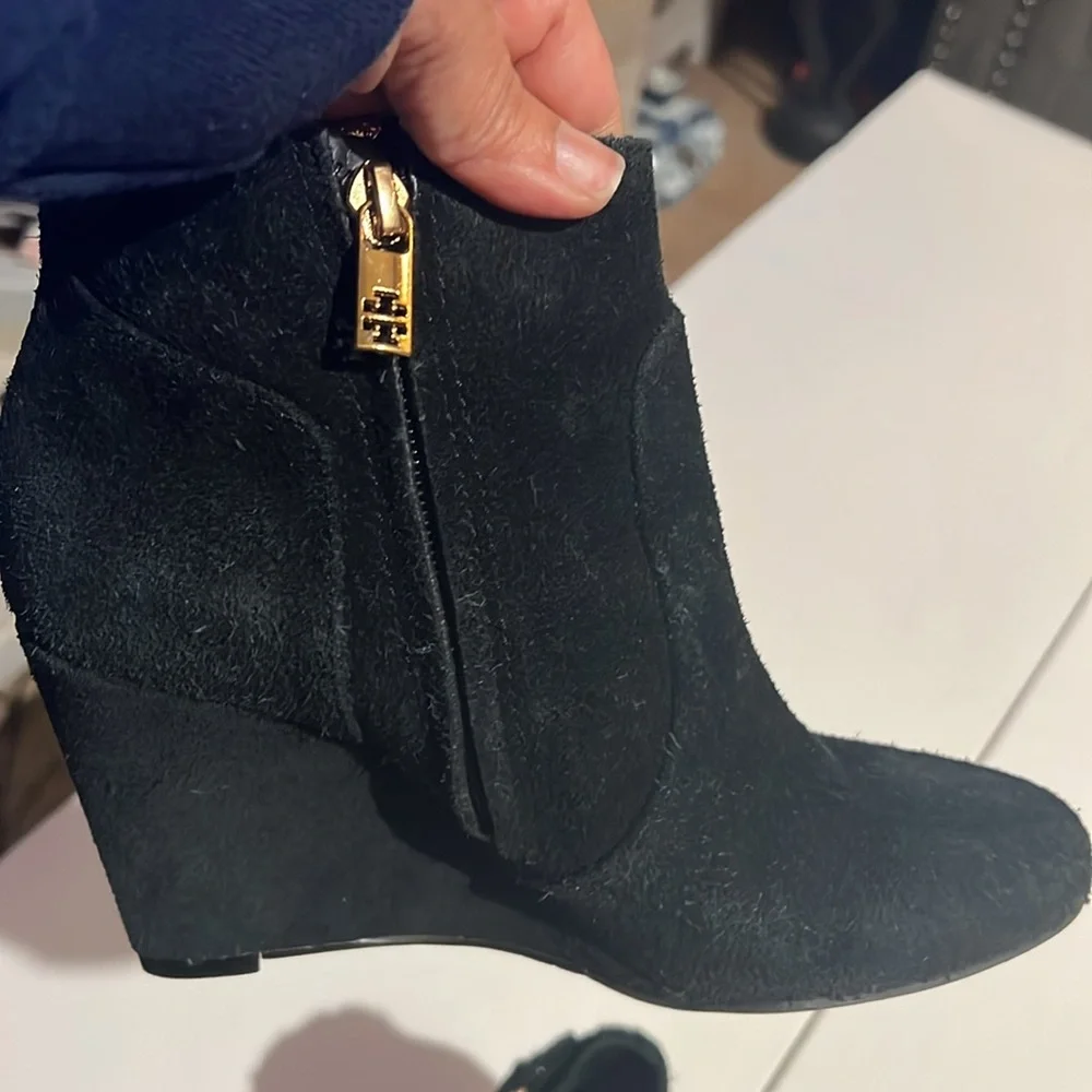 Tory Burch, Milan suede black ankle boots women’s size 6